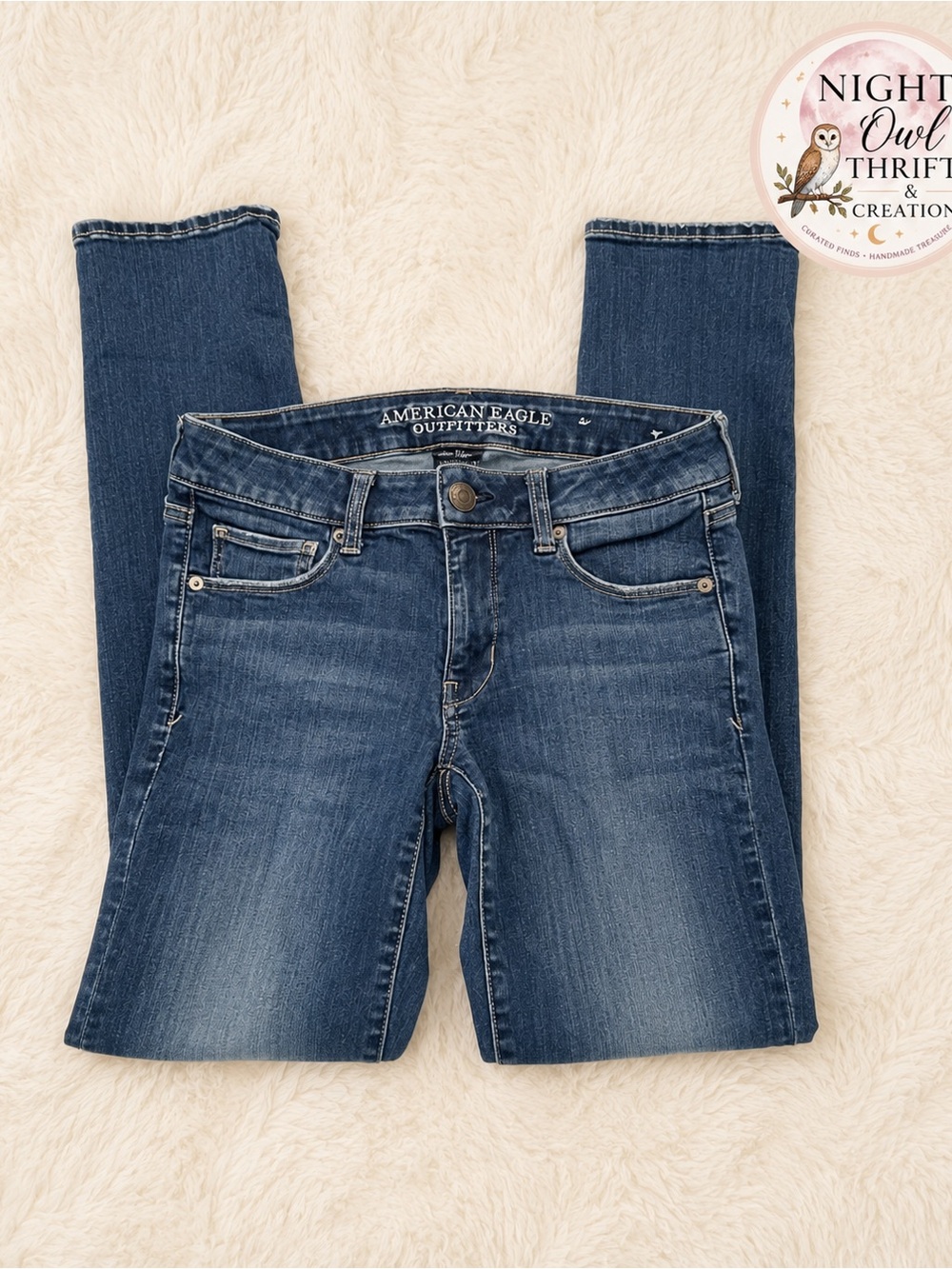 American‎ Eagle Outfitters Women's Blue Super Stretch Skinny Jeans